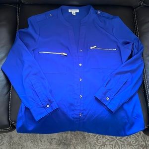 Calvin Klein royal blue long sleeve blouse